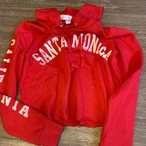 Red Santa Monica hoodie wore once new no stains